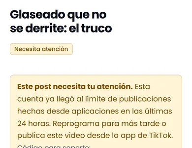 Post que necesita atención, con la explicación del motivo