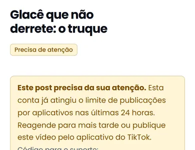 Post que precisa de atenção, com a explicação do motivo